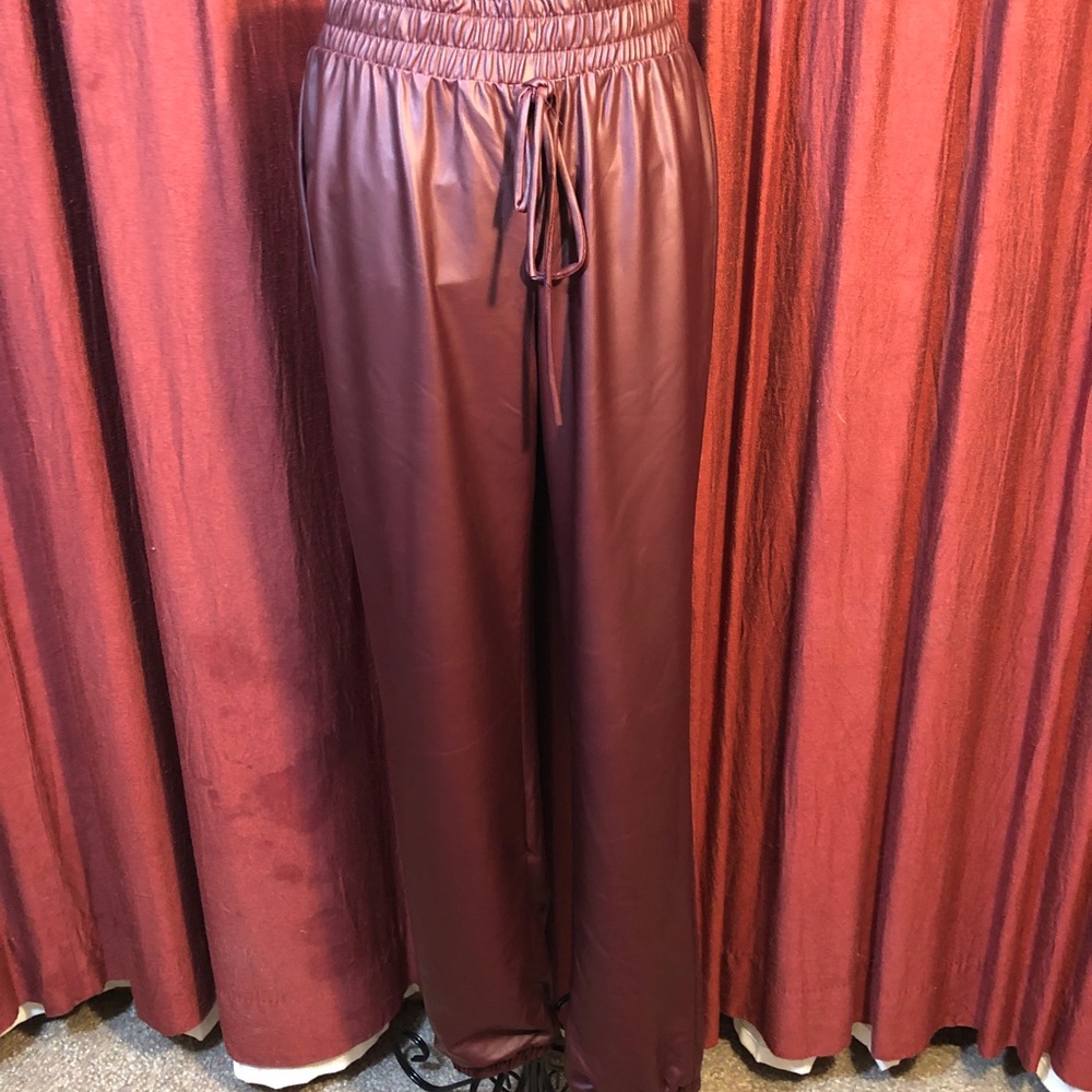 Burgundy Drawstring Pants